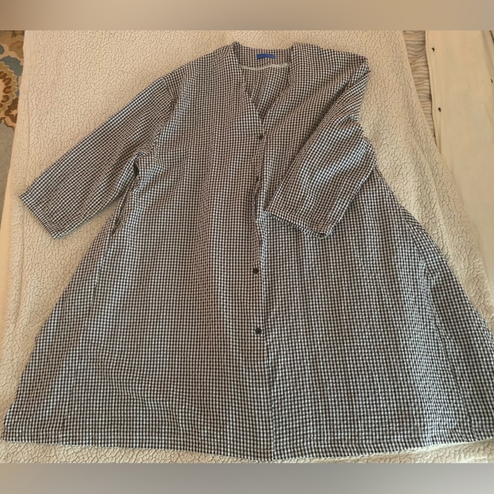 Ellazhu Gingham Print Shirt Dress Size-OSFA